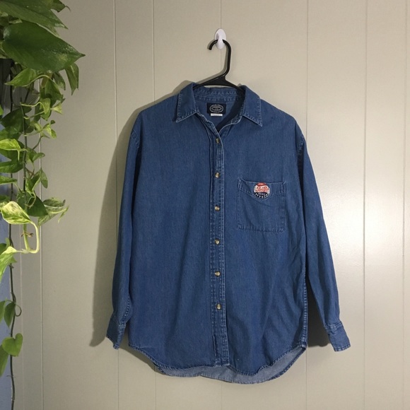 Jackets & Blazers - Chambray Button Down w/ Pepsi Patch